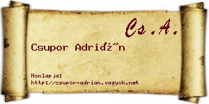 Csupor Adrián névjegykártya